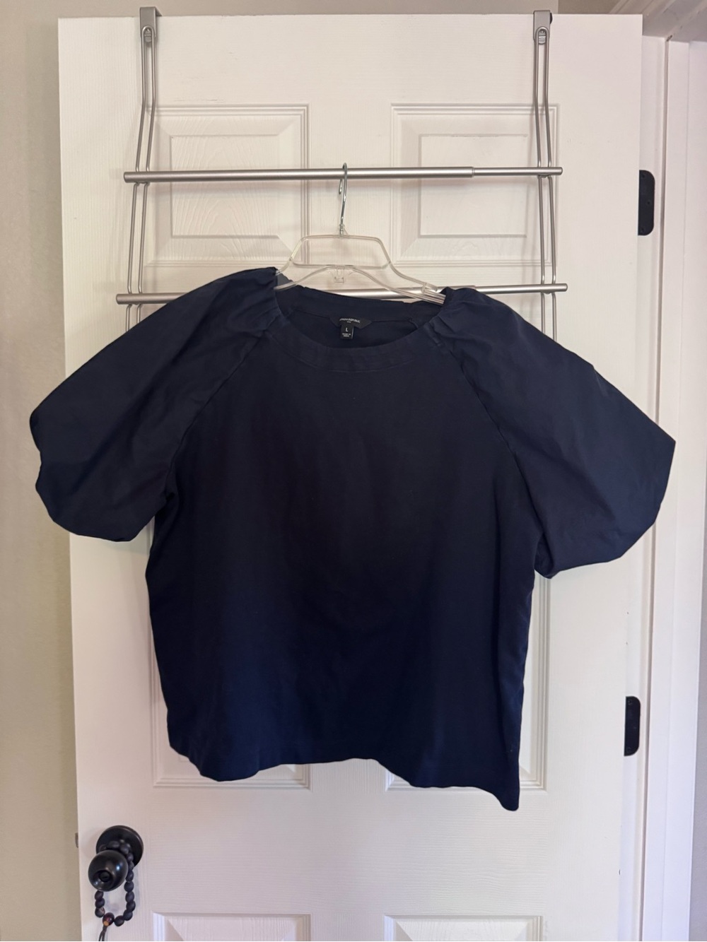 Banana Republic Factory Navy Puff-Sleeve Blouse